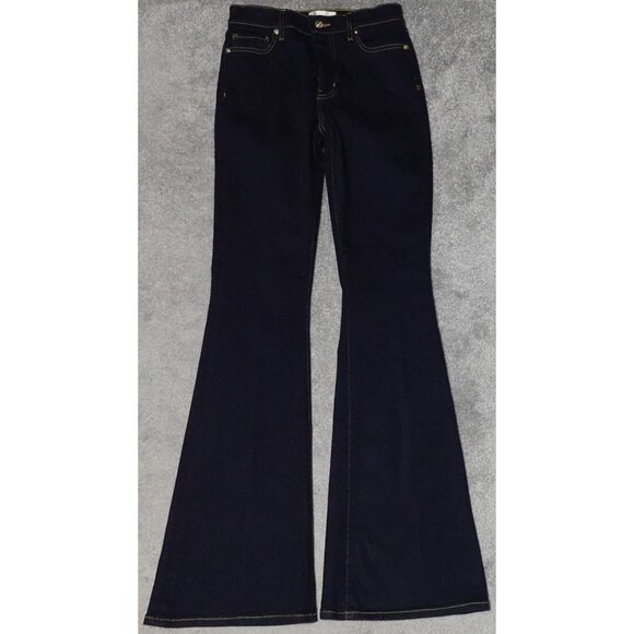 Frame Le High Flare Jeans Women's Size 27 Dark Wash Denim Flat Front Workwear - Picture 1 of 14